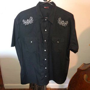Rocksteady Black Rockabilly Western snap shirt meat cleavers XL